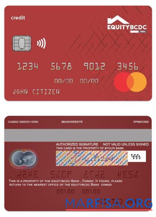 Printable Congo EquityBCDC bank credit mastercard real example
